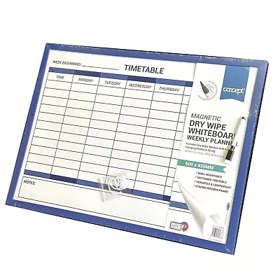 Weekly Planner Organiser Whiteboard Dry Wipe Magnetic Notice Board With Marker • £12.59