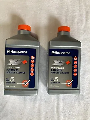 (2) Husqvarna XP+ Synthetic Blend 2 Stroke OilMix With 5 Gallons (50:1) 12.8oz • $19.95