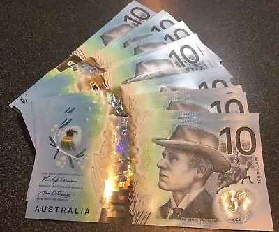 AUSTRALIAN Latest $10 Ten Dollar 2017 New UNC Banknotes. Very Early AF Prefix🌟 • $29.95