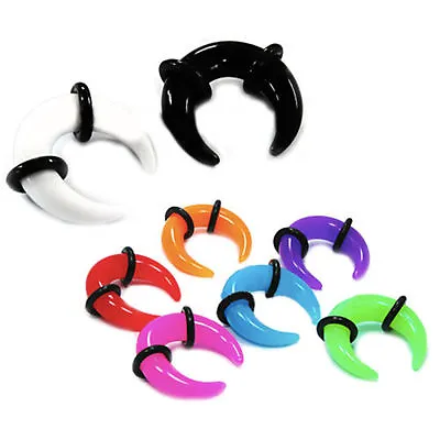 Buffalo Bull Horn Pincher Acrylic Spike Ear Septum Expander Stretcher Taper Plug • £2.99