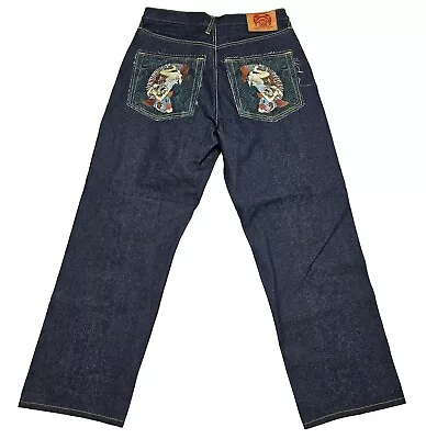 Vtg Red Monkey Company Martin Ksohoh Jeans Mens 36x31 Embroidered Coy Japanese • $139.95