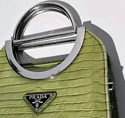 Prada Vintage Lime Green Nylon Small Handbag! • $65