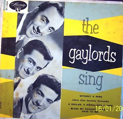 THE GAYLORDS Sing   1955 MERCURY EP 1-3264   4 Songs   Record Is VG+ Sleeve VG • $5