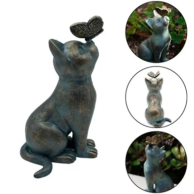 Beautiful Cat Statue Ornament Outdoor Art Craft Sculpture Home Garden Decor Gift • £13.38