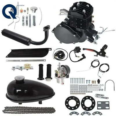 80cc Engine 2 Stroke Motor Kit Petrol Gas Motorized Bicycle Bike Black Upgraded • $95.18