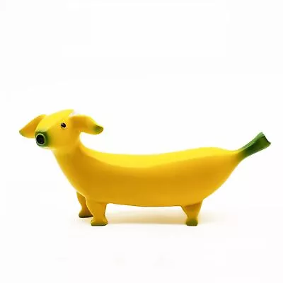 Banana Dog Statue Garden Statues Cute Dog Resin Art Statues For Home And Outd... • $15.92