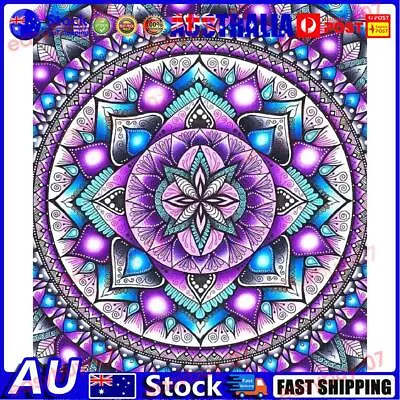 $10.55 • Buy AU 5D DIY Full Round Drill Diamond Painting Purple Mandala Cross Stitch Decor
