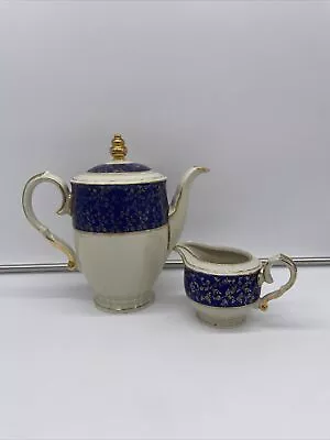 Johann Haviland Cobalt Blue & Gold Coffee/Tea Pot Bavaria Rosenthal 1950-1970 • $99.99
