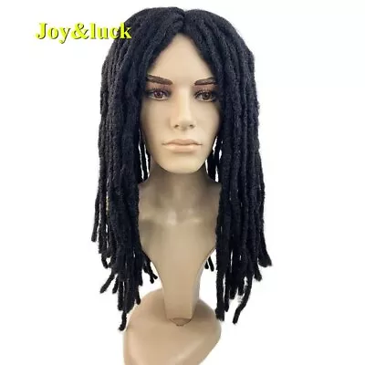 Long Wig For Men Synthetic Straight Crochet Hair Braiding Middle Part Hair • $52.04