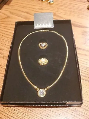$37.99 • Buy Joan Rivers 3-in-1 Necklace Wardrobe Interchangeable Heart Pearl Gold Tone Chain