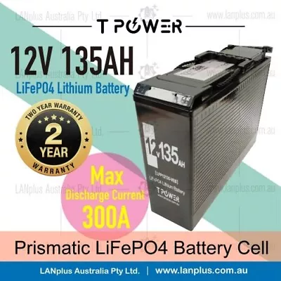 12V 135Ah Lithium Slim Slimline Battery LiFePO4 Iron Phosphate Camping 4WD • $869