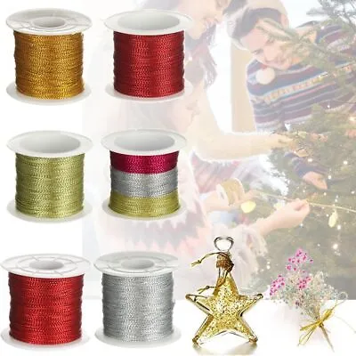 Making Christmas Strap Ribbon Metallic Cord Packaging Thread Tinsel String • £3.38