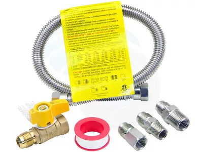 Stainless Steel Flexible Natural Propane Gas Line 3/8 1/2in Ball Valve • $24.63