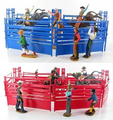 Newray Western Riders Bull Ring Rodeo Action Figure Playset (Either Blue Or Red) • $223.63