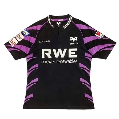 Ospreys Rugby Shirt 2011 Away Kooga Short Sleeves Black/Purple - Size Men's M • £19.99