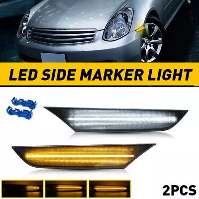 For 03-06 Infiniti G35 Sedan Amber Sequential LED Front Bumper Side Marker Light • $29.44