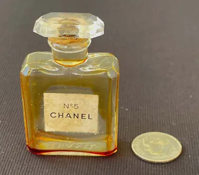 Vintage CHANEL No. 5 Perfume Bottle Only Miniature Mini 0.275 Fl Oz New York • $30