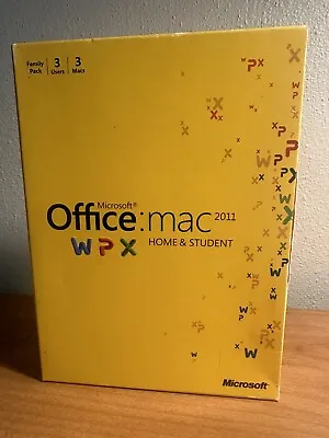 MS Microsoft Office MAC 2011 Home And Student Family Pack For 3MAC. • $55