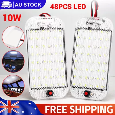 2x Car Interior LED Lights Caravan Boat RV Roof 12V Dome Light Ceiling 48 LED • $12.95