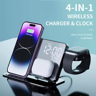 4 In 1 Wireless Charger Dock 15W Fast Charging For IPhone Apple Watch Samsung AU • $38.99