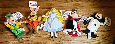 Vintage Disney Store Alice In Wonderland Mini Bean Bag Plush Set - Set Of 5 NOS • $49.99