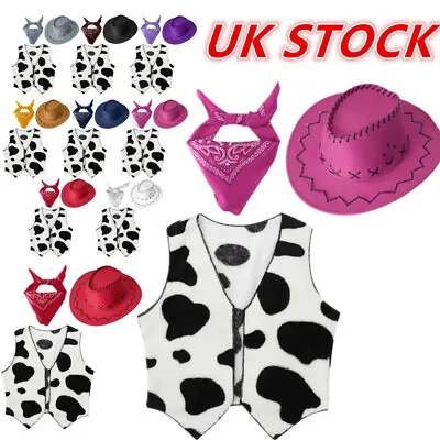 UK Kid Boy Girls Halloween Western Cowboy Cowgirl Cosplay Costume Fancy Dress Up • £3.91