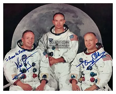 Neil Armstrong Buzz Aldrin Micheal Collins Autographed 8x10 Photograph Reprint • £8.06