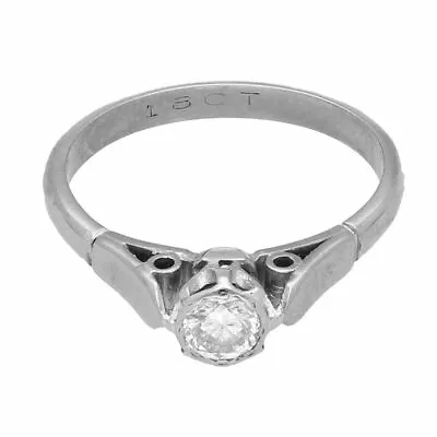 Vintage 18Carat White 0.33ct Diamond Solitaire Ring (Size O) 4mm Head • $484.01