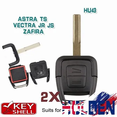 2x Suit Holden Vectra JR JS Astra TS Zafira HU43 - 2B Remote Key Shell Case Fob • $16.80