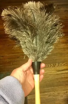 14  Feather Duster Ostrich Vintage Handle Cleaner Home House Furniture Cleaning • $10.23