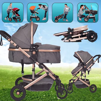 LUXURY Baby Stroller 9 In 1 Foldable Carriage Infant Travel Pram Kids Pushchair • $184.87