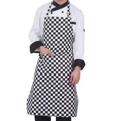 Men Women Cooking Kitchen Restaurant Chef Adjustable Bib Apron Dress With Pocket • £3.79