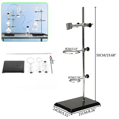 Lab Iron Stand Flask Condenser Clamp Ring Rack Set Support Holder Chemistry NEW • $20