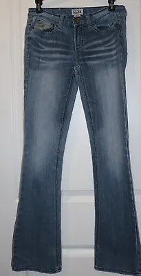 Jeans Size 3 Mudd Junior's Flare Low Rise Stretch Decorative Pockets Inseam 33  • $12