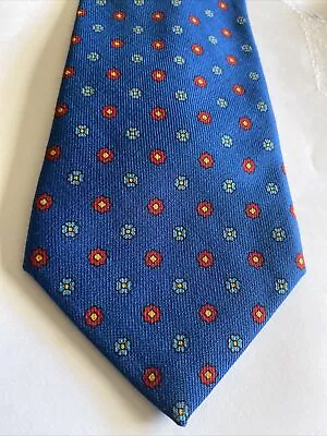 E. MARINELLA Men's 100% Silk Necktie LUXURY Blue Red Gold Floral L:60  • $59.99
