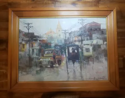 Cesar Buenaventura Painting 1981 Philippine Impressionism Filipino City • $980