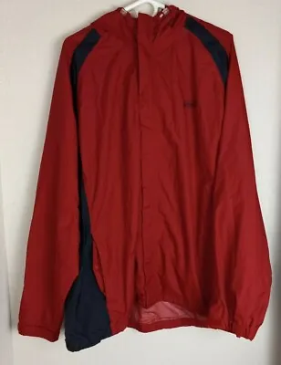 Coleman Hooded Jacket XL Rain Slicker Long Sleeved Full Zipper Red Windbreaker • $25