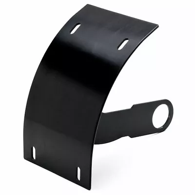 Motorcycle Curved License Plate Holder Vertical Mount Bracket Black 1 Axle Pro • $21.99