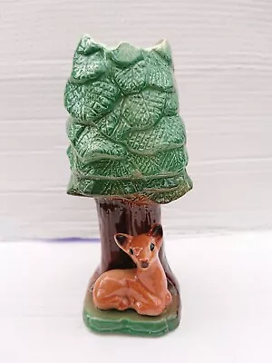Kitsch Eastgate Pottery 966 Woodland Tree Fawn Deer Vase Pen Brush Vintage • £25