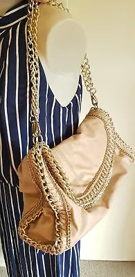 $25 • Buy Brown W Gold Chain Double Strap Forever New Handbag Shoulder Bag Stylish
