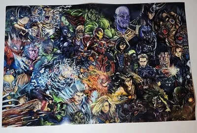 DC Universe Marvel Super Heroes Villains Comic Art Collage  Wall Poster • $21.99