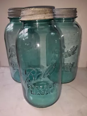 3 Blue Half Gallon Ball Perfect Mason Base # 8 # 4 #5  Canning ZINC Lid  • $25.99