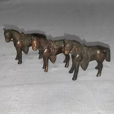 Vintage 50's Small Solid Pot Metal Copper Horse Statue Figure 2.5”x1” Japan 3 • $19.99