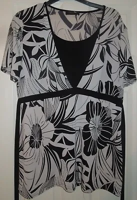 £3.99 • Buy FOREVER By Michael Gold. Blk/Wht Short Sleeved Top. Size L