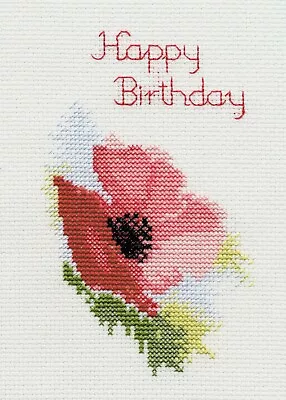 £9.50 • Buy Derwentwater Designs Cross Stitch Kit - Birthday Card Poppy