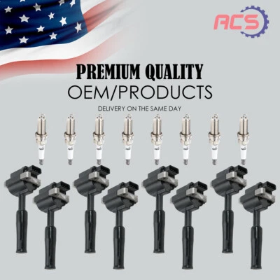 $112.15 • Buy 8X Ignition Coil +8X Spark Plug For Jaguar Vanden Plas XJ8 XJR XKR 4.0L V8 UF415