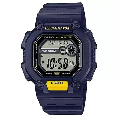 Casio Sports Dual Time Stopwatch Illuminator Blue Navy Digital Watch W-737H-2AV • $88.20