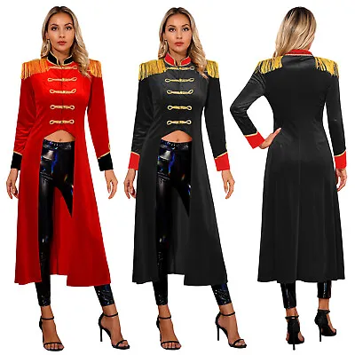 Womens Adult Halloween Coat Blazers Gothic Jacket Role Play Ringmaster Costume • $39.59