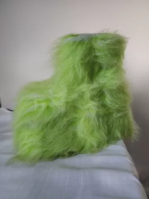 Yru Green Fuzzy Boots 10 Platform Shoes Rave • £85.50