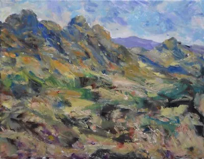 Art Oil Painting RM Mortensen Landscape  The Desert Trail   Mountains Southwest • $49.99